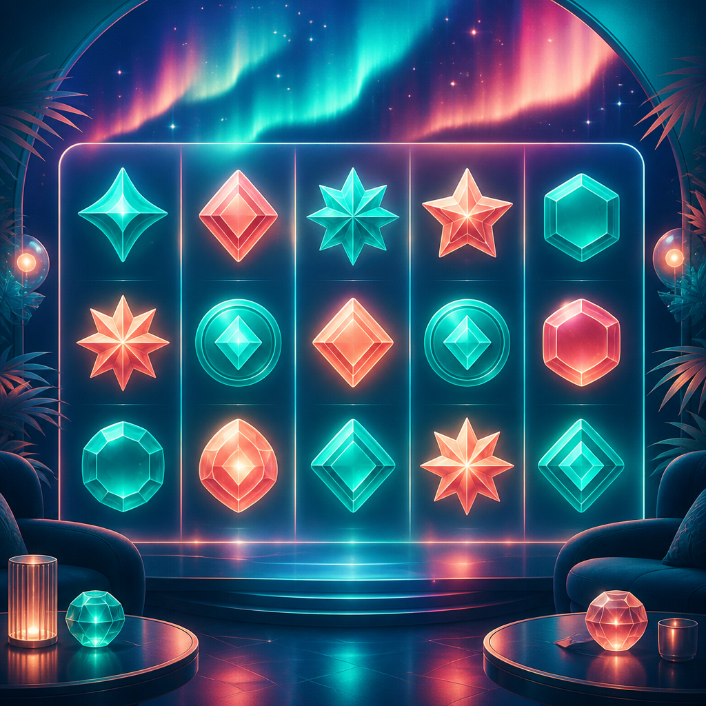 Aurora Reels social gaming session with glowing teal and coral reel lights